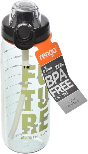 [50471] 912170-Renga Trego Colored Decorated
tritan Water Bottle 630 ml
With Straw Multi color