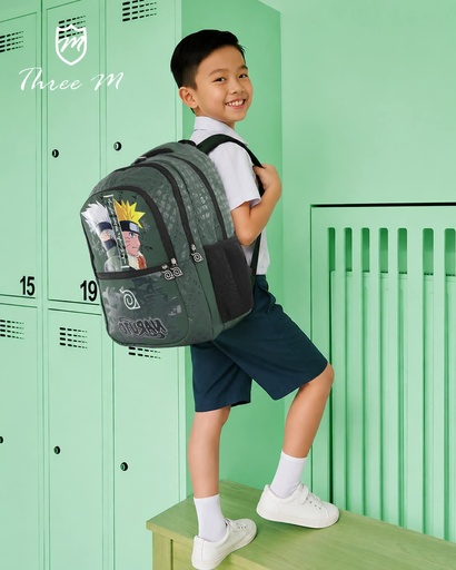 [31318]  3M school bag  15 inches naruto green  