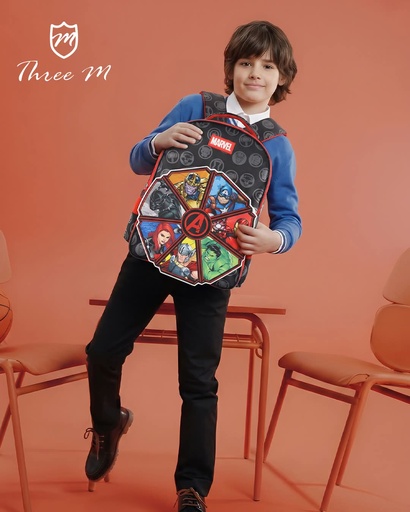 [31320]  3M school bag  15 inches marvel a black x red  