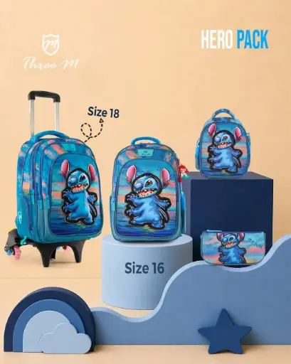 [31331]  3M school bag  18 inches stitch blue  7700