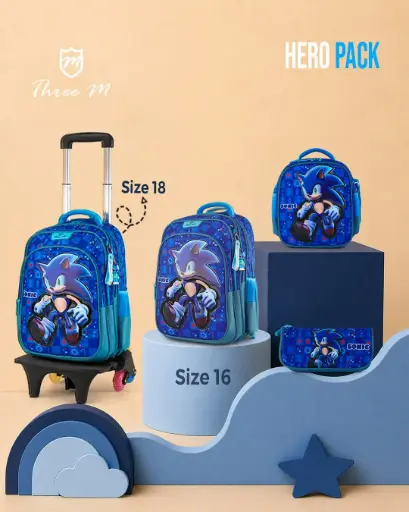 [31332]  3M school bag  18 inches blue sonic   7700