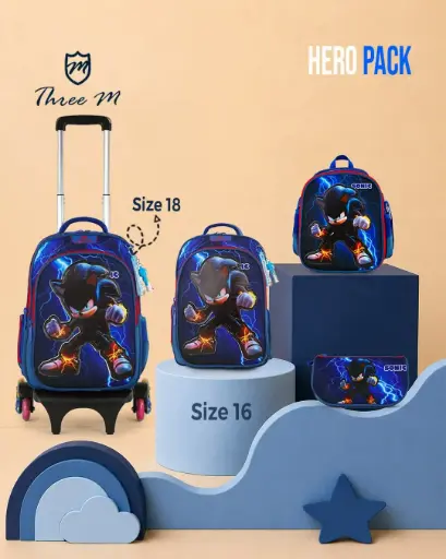[31342]  3M school bag 16 inches black fire sonic  7694