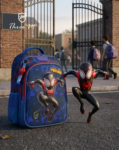 [31345]  3M school bag  16 inches black spider man 7694