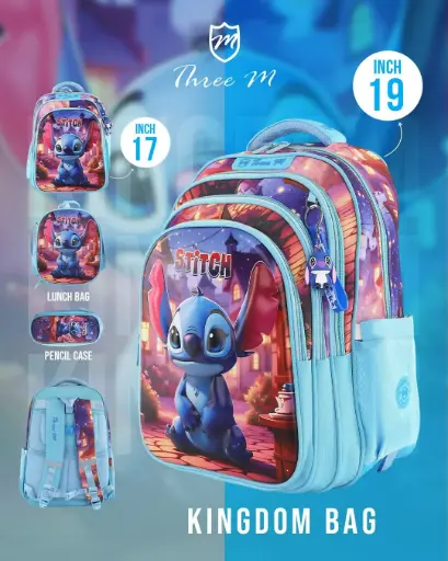 [31380]  3M school bag 17 inches stitch babyblue 7656
