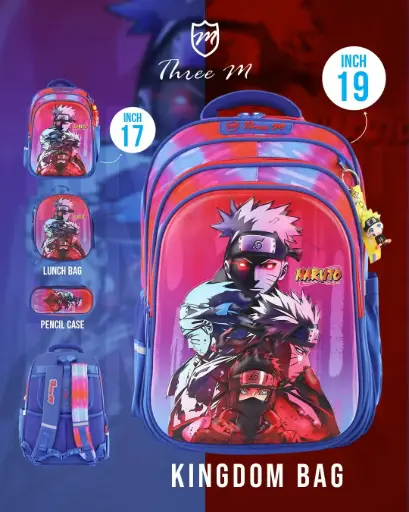 [31385]  3M school bag 17 inches naruto blue  7656