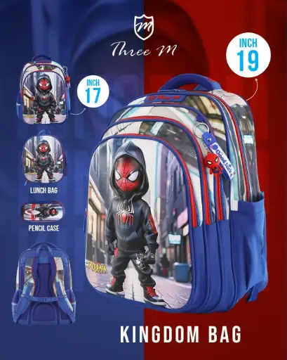 [31391]  3M school bag 17 inches spider man amazing  blue  7656