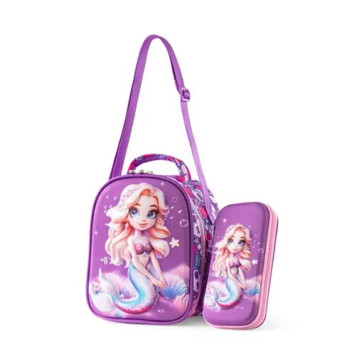 [31476] BAG B.Z   lunch bag & pencil case  (purple) mermaid