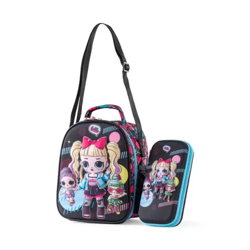 [31478] BAG B.Z   lunch bag & pencil case  (black) lol