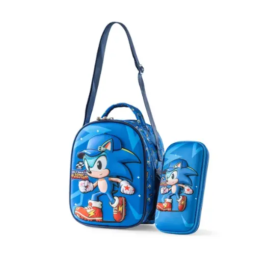 [31479] BAG B.Z   lunch bag & pencil case  (light blue) sonic