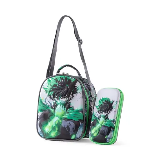 [31481] BAG B.Z lunch bag & pencil case  (gray & green) ben ten
