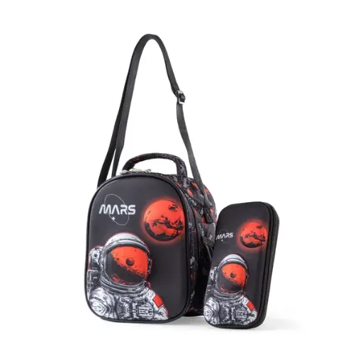 [31486] BAG B.Z   lunch bag & pencil case  (black) mars