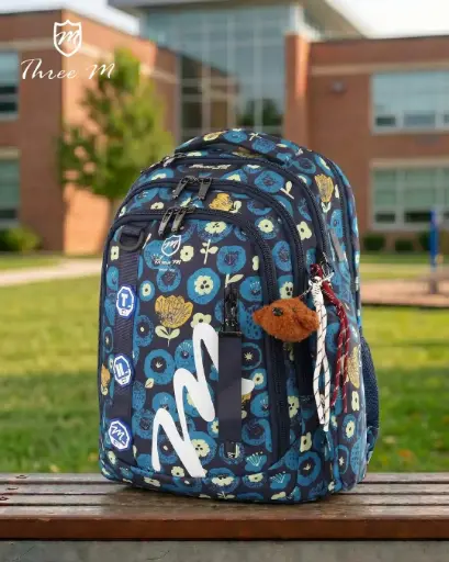 [31524] 3M school bag blue flower 19 inches 8172