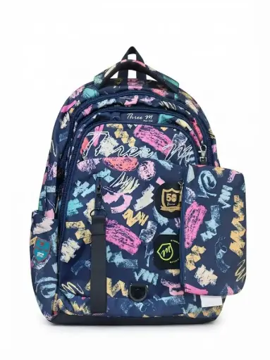 [31549] 3M school bag blue flower 19 inches 8240