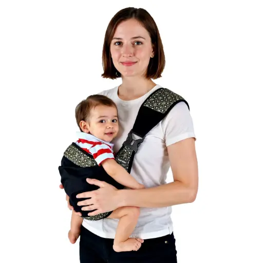 [31579] petit baby sling carrier black*beige