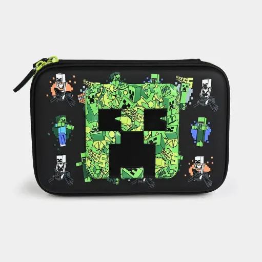 [31673] MINECRAFT Smiggle Hardtop 1-Zip Printed Pencil Case 2221