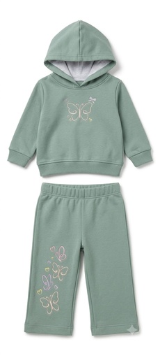 Butterfly embroidery girls clothing set 40/007 