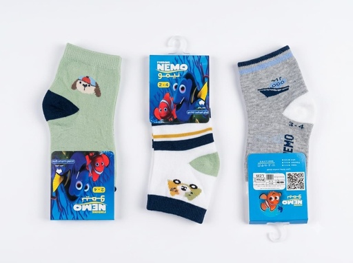 Kids Boys Patterned Crew Socks (Nemo)