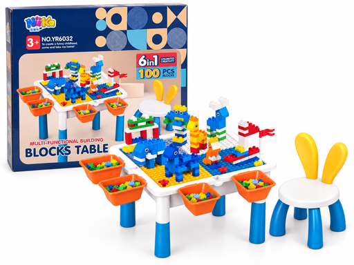 [33297] multi functional building blocks table 100pcs yr6032