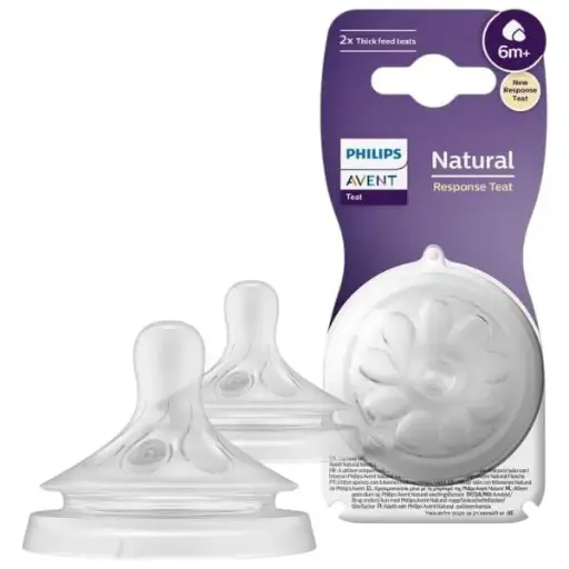 [10764] Philips Avent Natural Response Nipple Thick Feed 6M+ 2Pack 966/02  