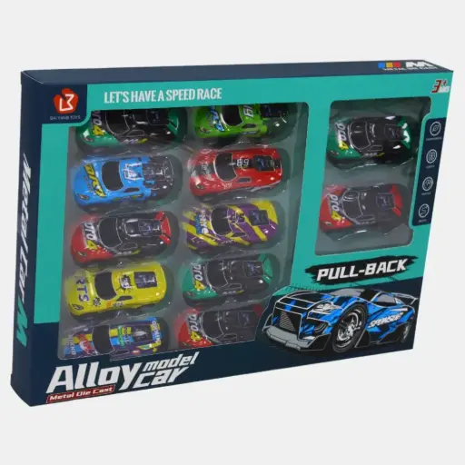 [3548] PullBack metal racing cars in a box 12in1 A34-355 868-12/12A 