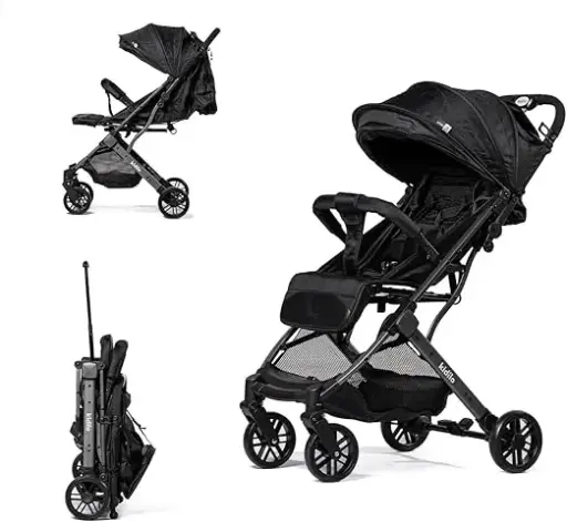 Kidilo K8 Pro baby stroller, lightweight and equipped with a trolley handle for easy pulling after folding