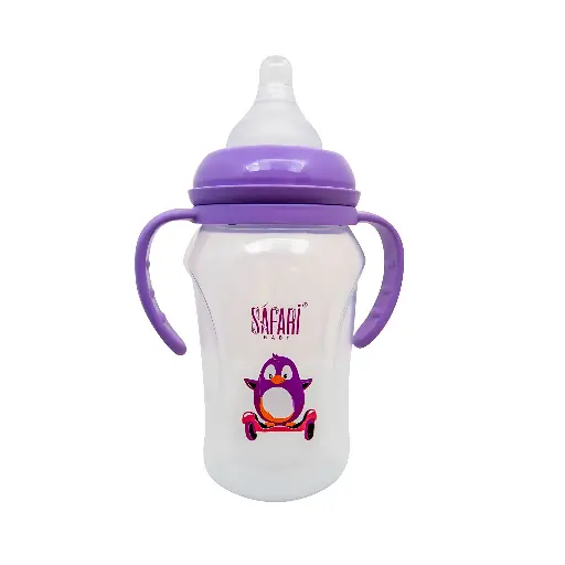 [2120] SAFARI Wide neck feeding bottle with handle 270ml S460
