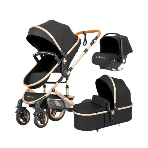 [10080] Belecoo 530W Travel System Baby Stroller with Infant Car Seat