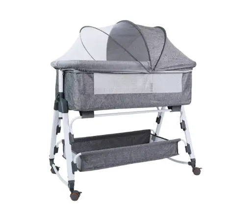 [11894] Kidilo D11N-74 Baby Bed Multi-Position with Adjustable Height and Wheels