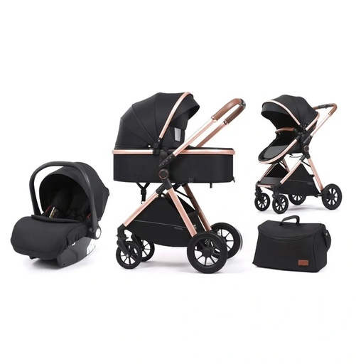 [11831] Kidilo V8 3-in-1 Travel System Baby Stroller with Carrycot and Infant Car Seat