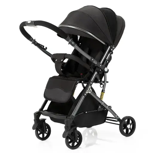 [10657] V6-2A Baby Stroller Foldable with Reversible Handle and 360° Swivel Wheels