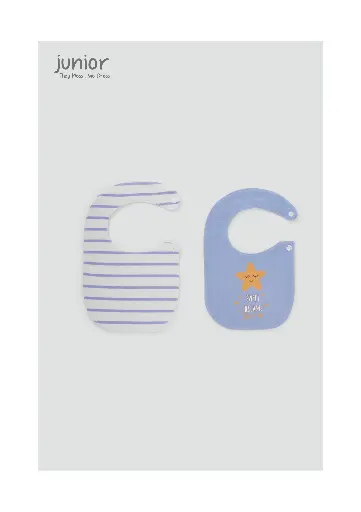 [2903] 2-piece printed bib set, Blue Stripe  328-24