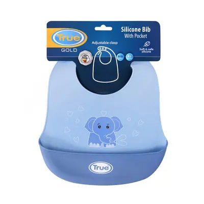 [10241] True Gold Silicon bib 2 colors with pouch 4118 