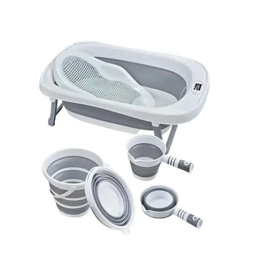[10638] bathtub toimoys with bucket, thermometer, water jug ym018