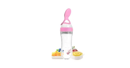 [10392] smart baby Silicon Feeding Bottle and Spoon