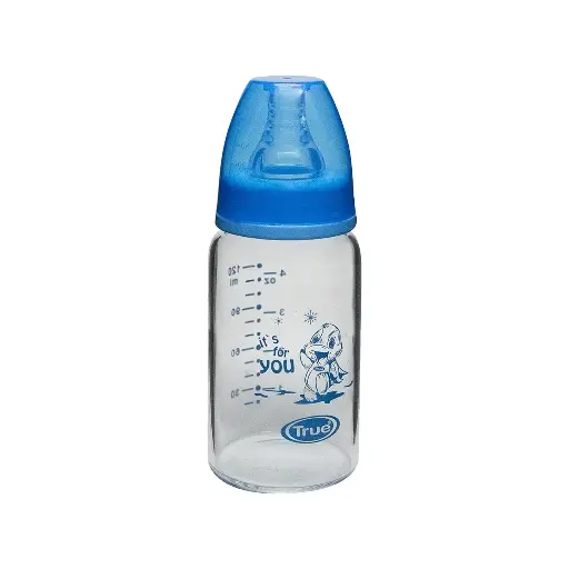[905] True Gold Pure Glass bottle 120ml very light & clear with silicon teat 0m+ 9102 