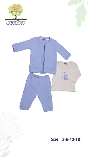 [3164] 3-piece pajamas, embroidered crown jacket