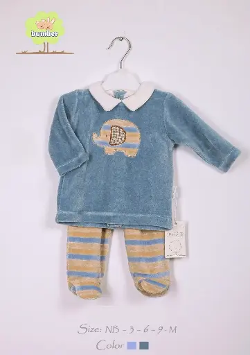[3167] Pajama Newborn Striped Velvet 40970