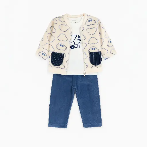 [3172] Pajama 3-Piece Velvet 40979