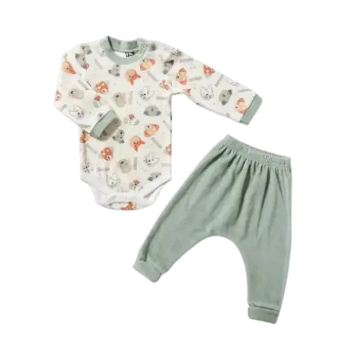 [11197] بيجامة قطيفة بادجي بتس 17406