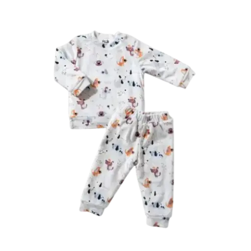 [11208] Pajama Heidi's Fur lined two-piece Shaw dogs 17407