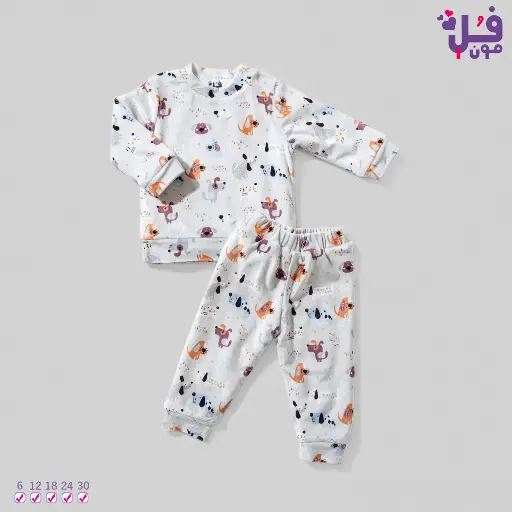 [3025]  Heidi's pajamas. Fur lined two-piece. Shawdogs 17407