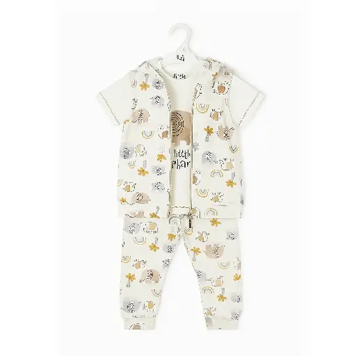 [12009] FULL MOON Pajamas 3-piece Baby Elephant 17476