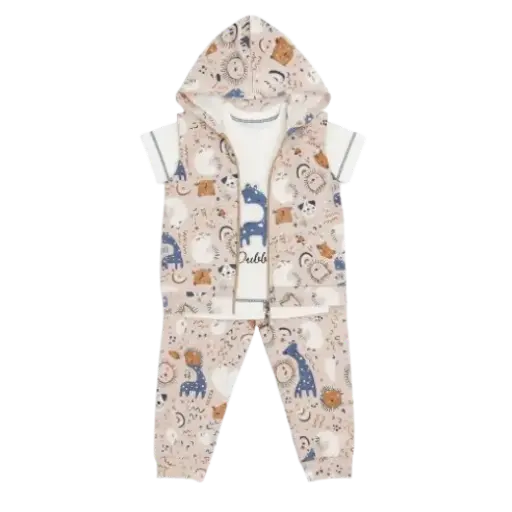 [12016] FULL MOON Pajamas 3-piece vest giraffe 17497