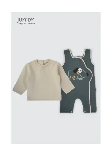 [10791] T-shirt + Romper Funny Puppy 281-24