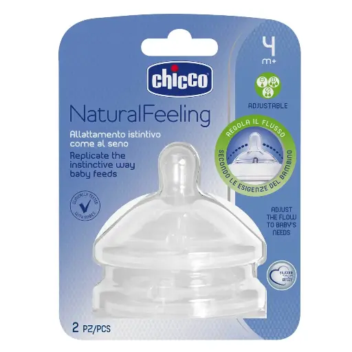 [2371] CHICCO NATURAL FEELING Teat 4m+ Adjustable Flow 2 pcs 8247