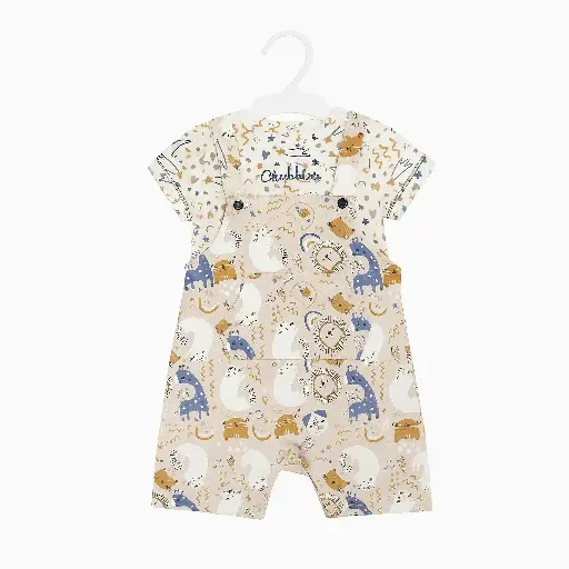 [12019] Giraffe strap short romper 15888