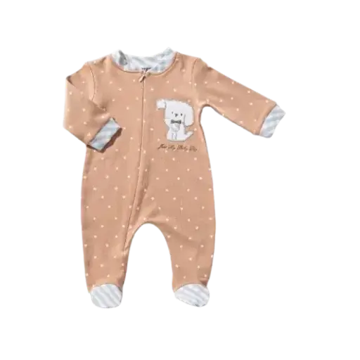 [2999] Cotton interlock jumpsuit with dog and stars 15801