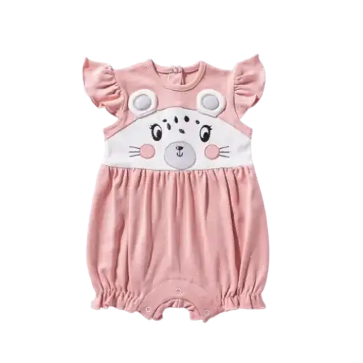 [11774] FULL MOON Cotton Short Salopette with Embroidery – Baby Cheetah 15756