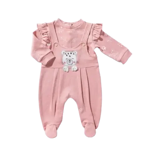 [11770] FULL MOON Cotton Long-Sleeve Salopette with Straps – Baby Cheetah 15758