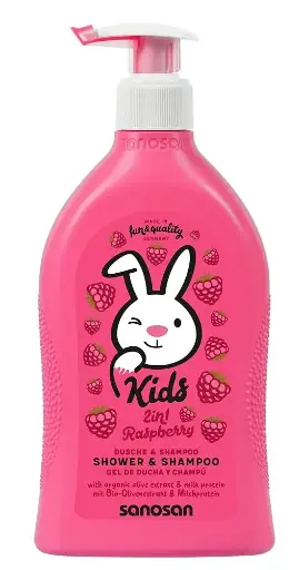 [11400] Sanosan Kids Shmpoo & Shower RASPBERRY (SLS Free) 400ml